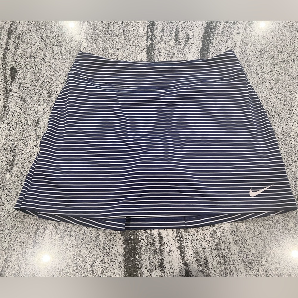 Nike Navy and White Striped Golf Skort
